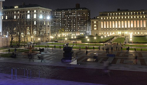College Walk at night