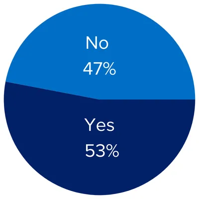 Yes 53%/No 47%