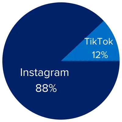 Instagram 88%/TikTok 12%

