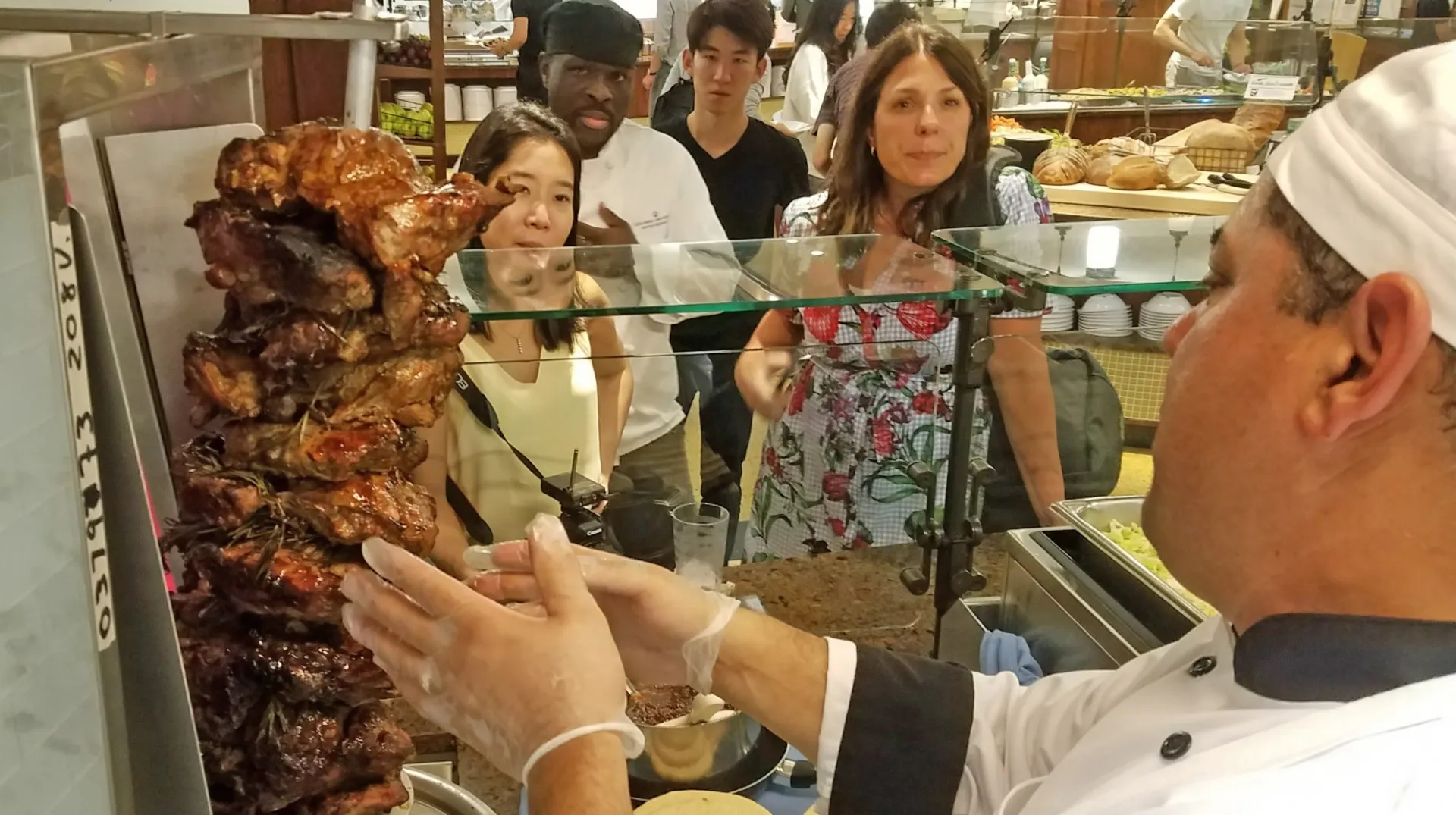 Chef Mike prepares a meal for Columbia students