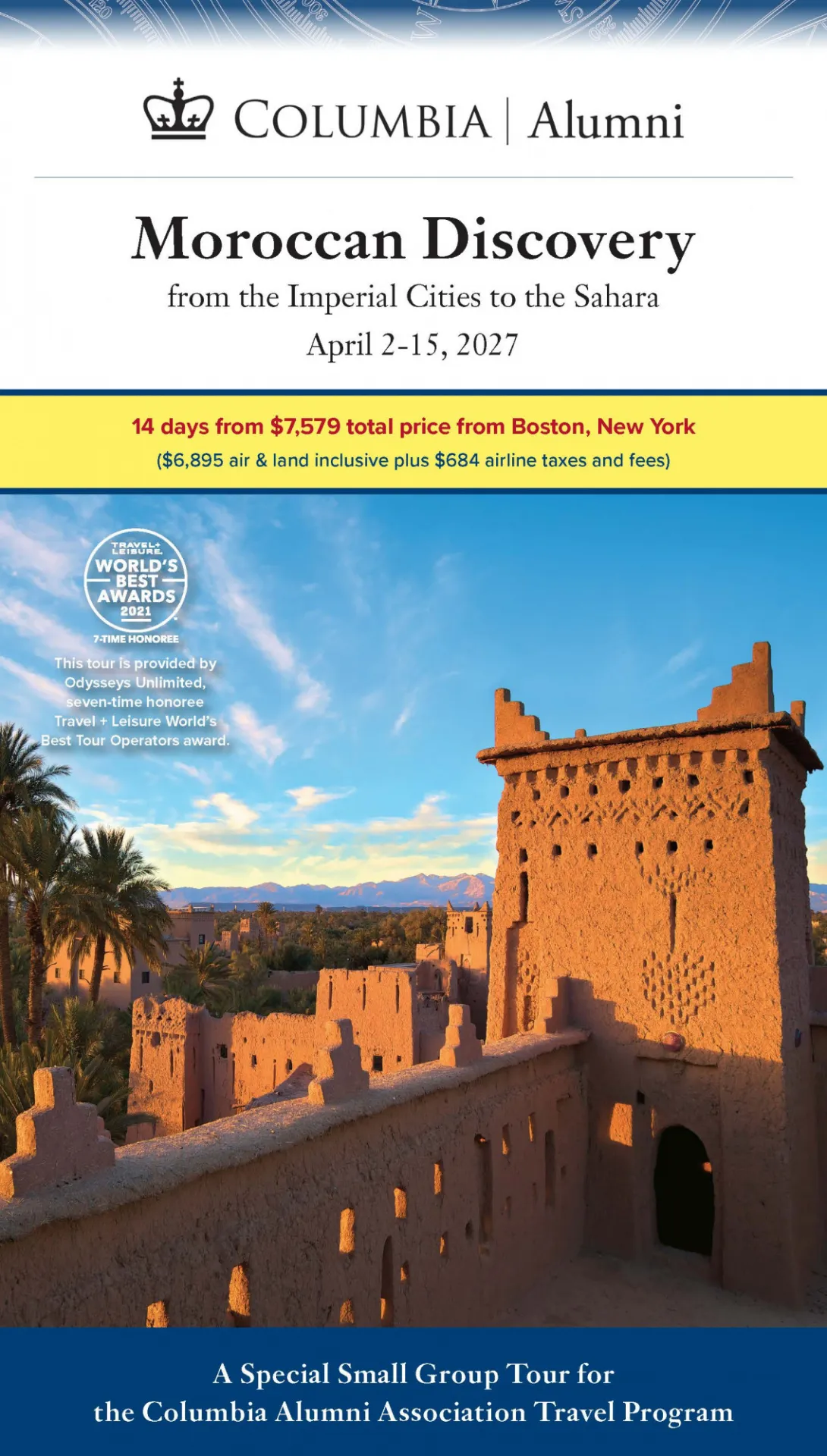 Please Click for 2027 Moroccan Discovery e-brochure