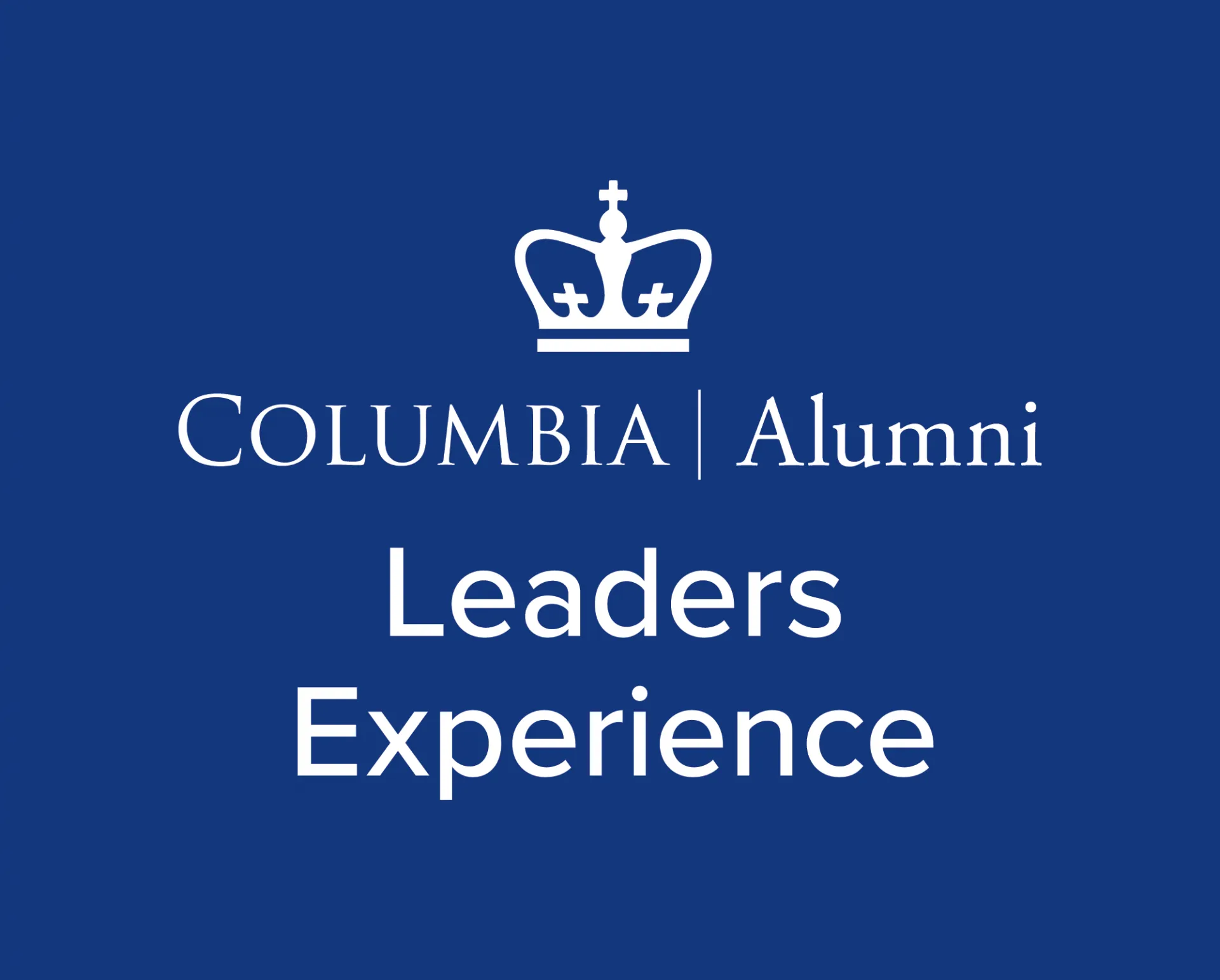 Leaders Experience Logo on dark blue background