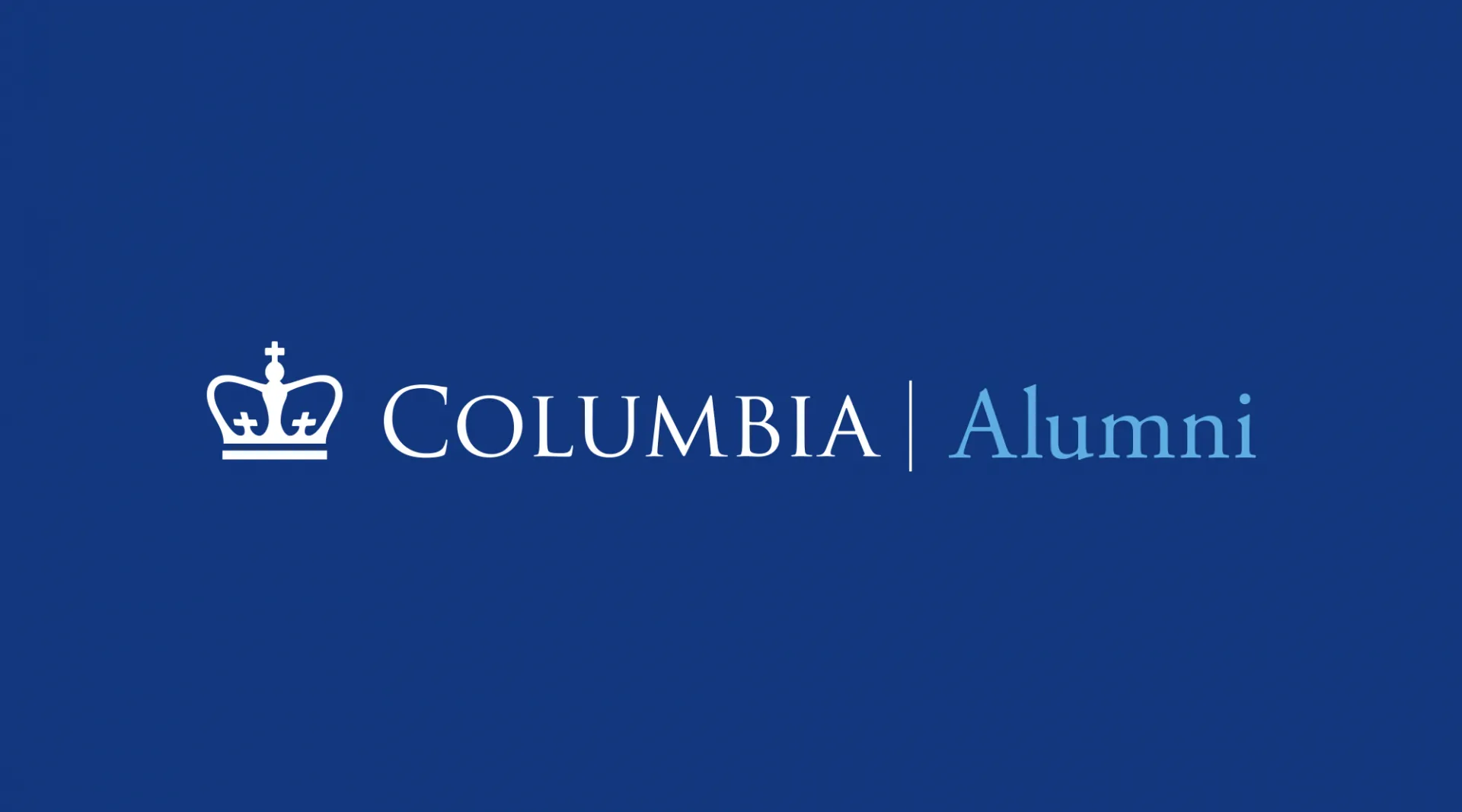 Horizontal logo white and light blue type on dark blue background.