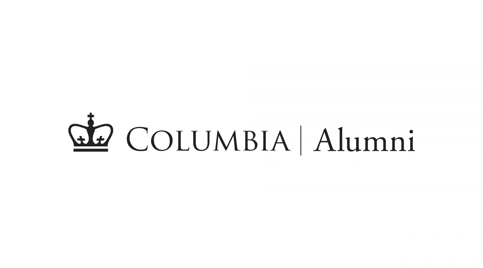 Black logo on white background
