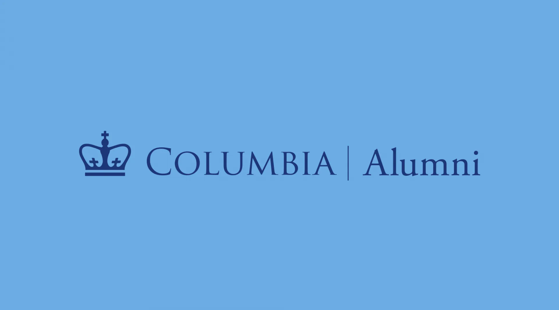 Horizontal logo dark blue type on light blue background.