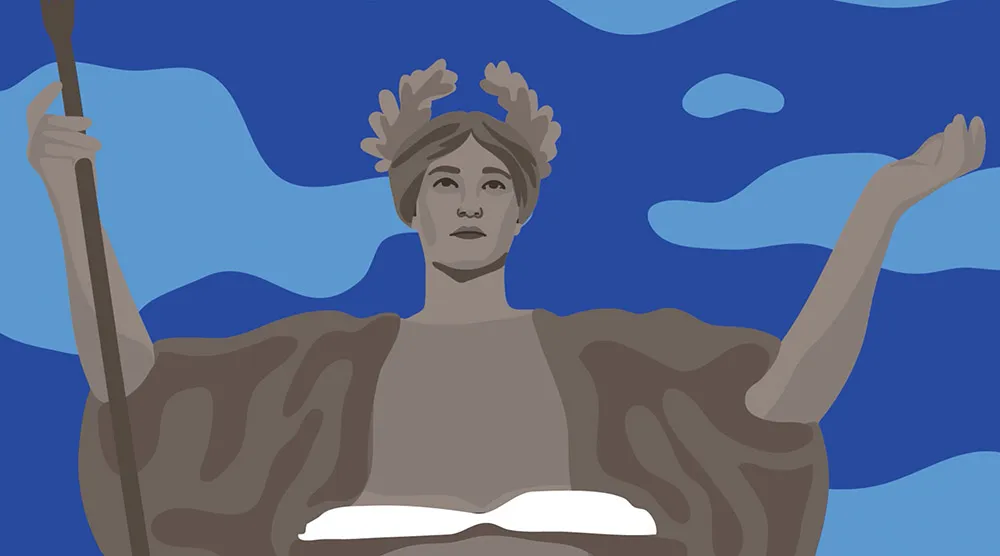 Illustration of ALMA in blues and grays.