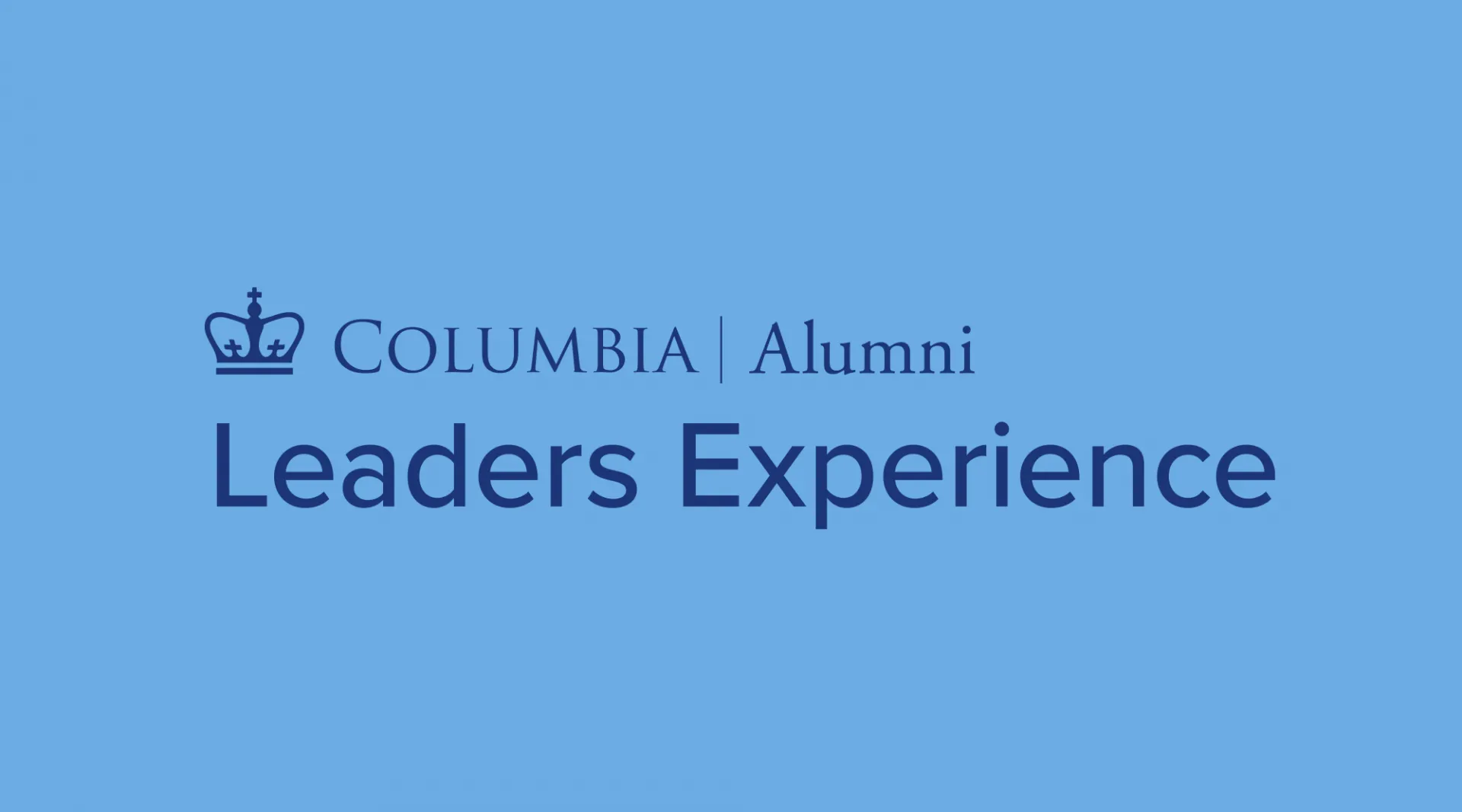 Leaders Experience Logo on light blue background.