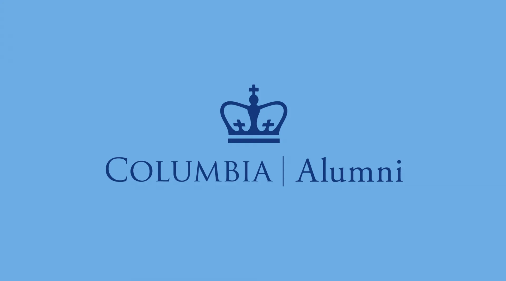 Dark Blue Columbia logo on light blue background