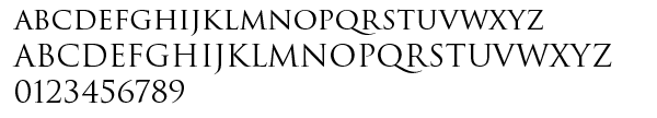 Alphabet and numbers in Trajan Pro