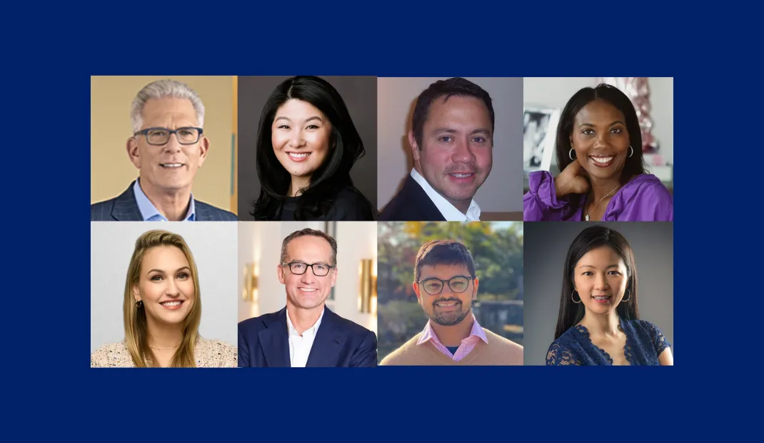 Collage of eight new board members.
