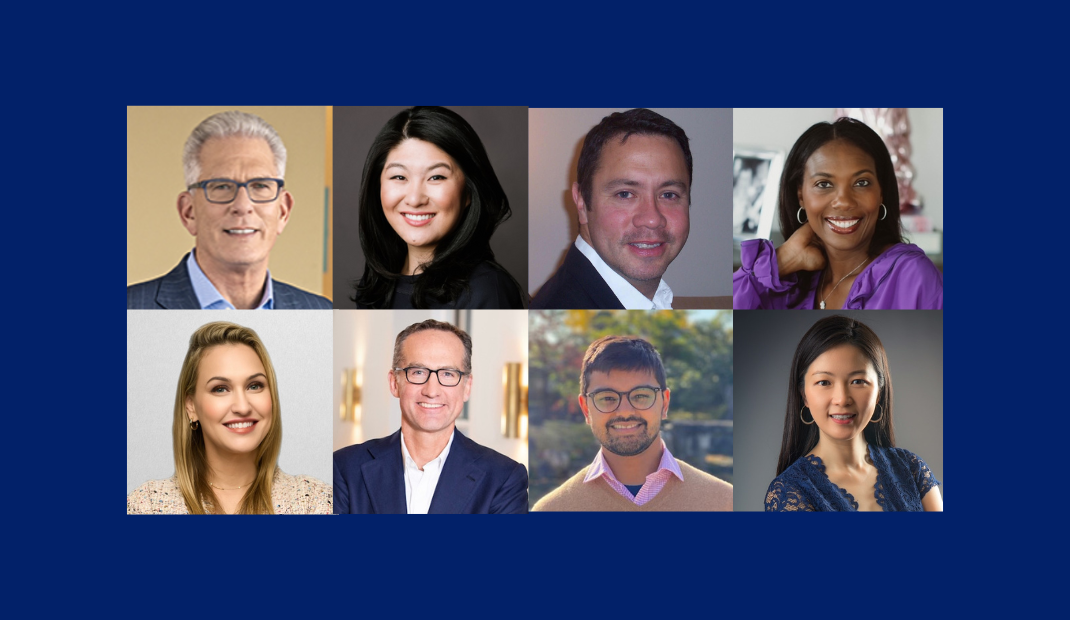 Collage of eight new board members.