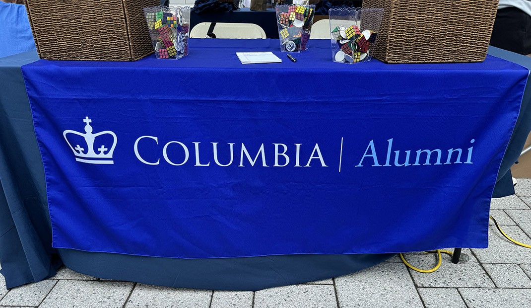 Columbia Alumni Banner at the Community Day Event