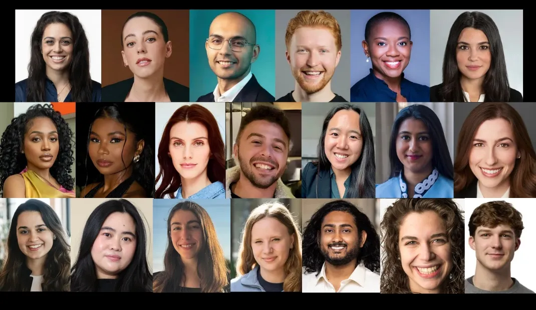 Collage of professional headshots of the 21 "Forbes 30 under 30" alumni