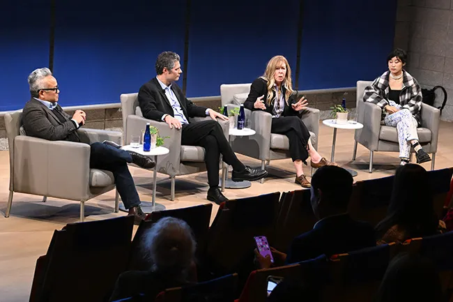 Four speakers during the opening keynote.