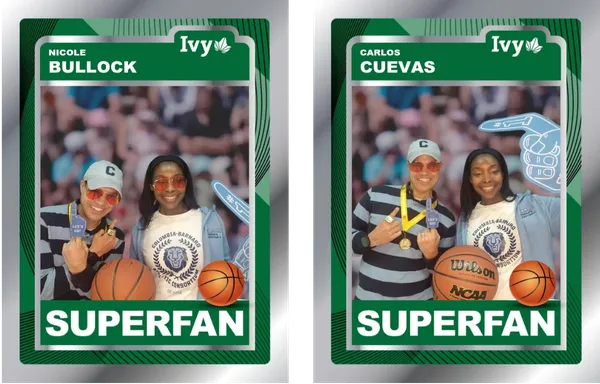 Ivy Madness Photo booth shots with two fans and the word "superfan" imposed over the image.